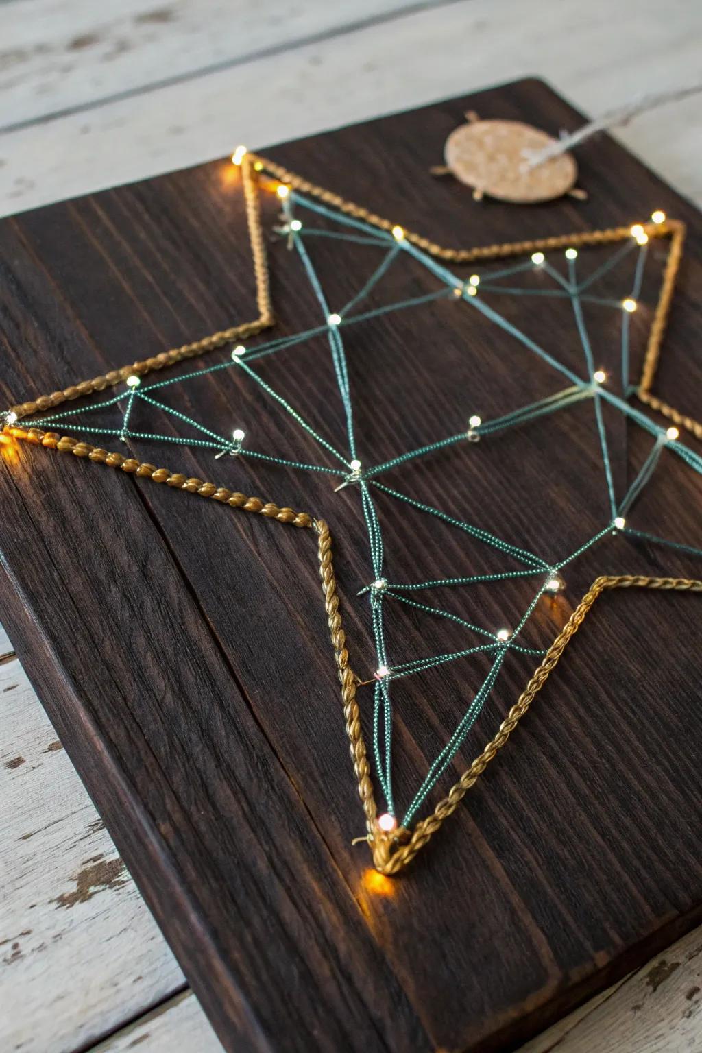 Elevate your space with celestial elegance through handcrafted string art.