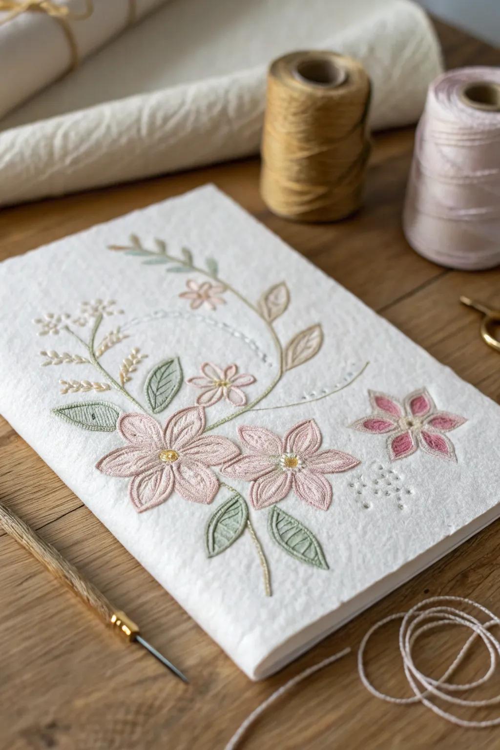 Elevate your greetings with the art of paper embroidery.