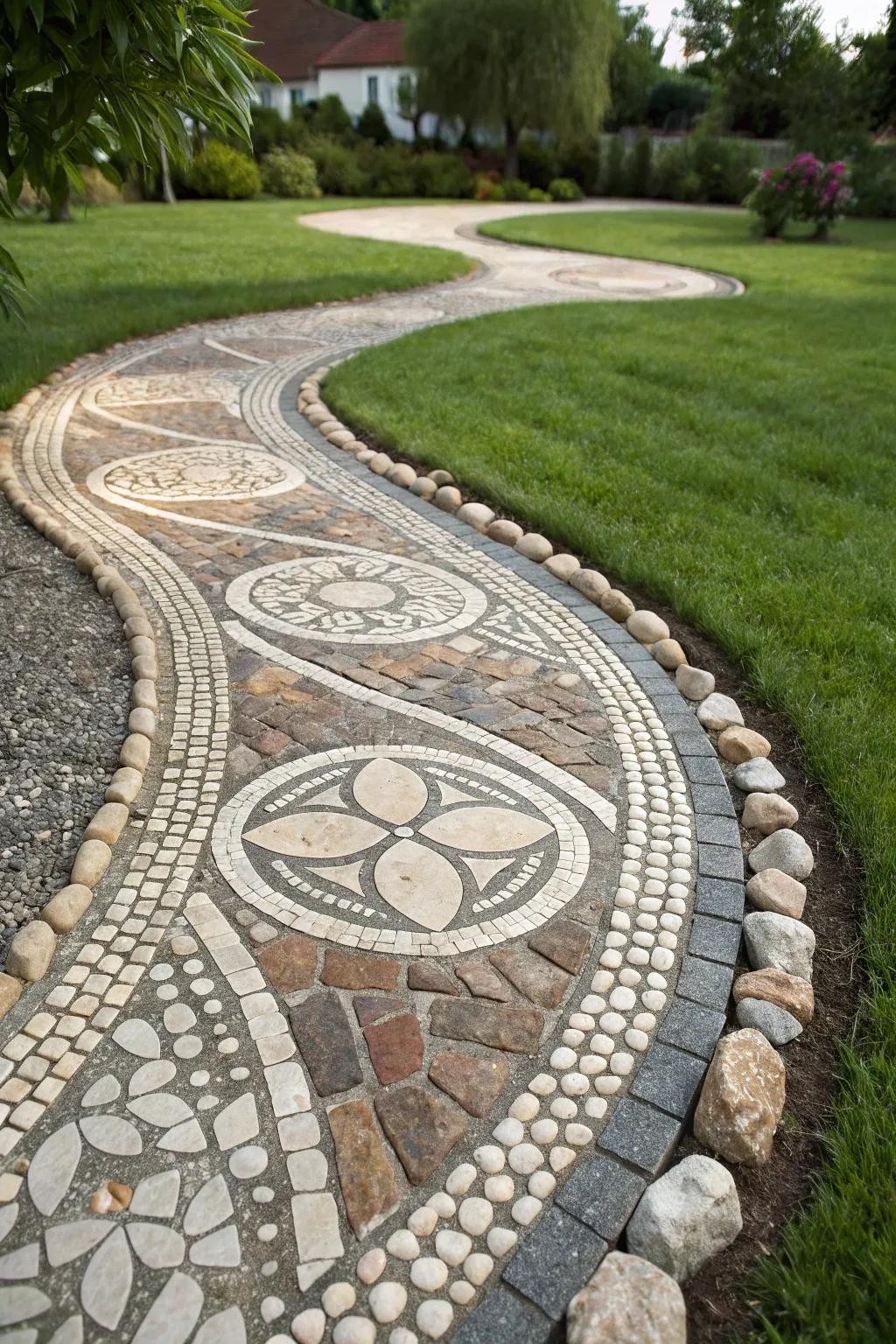Transform your garden into a masterpiece with artistic stone edging.