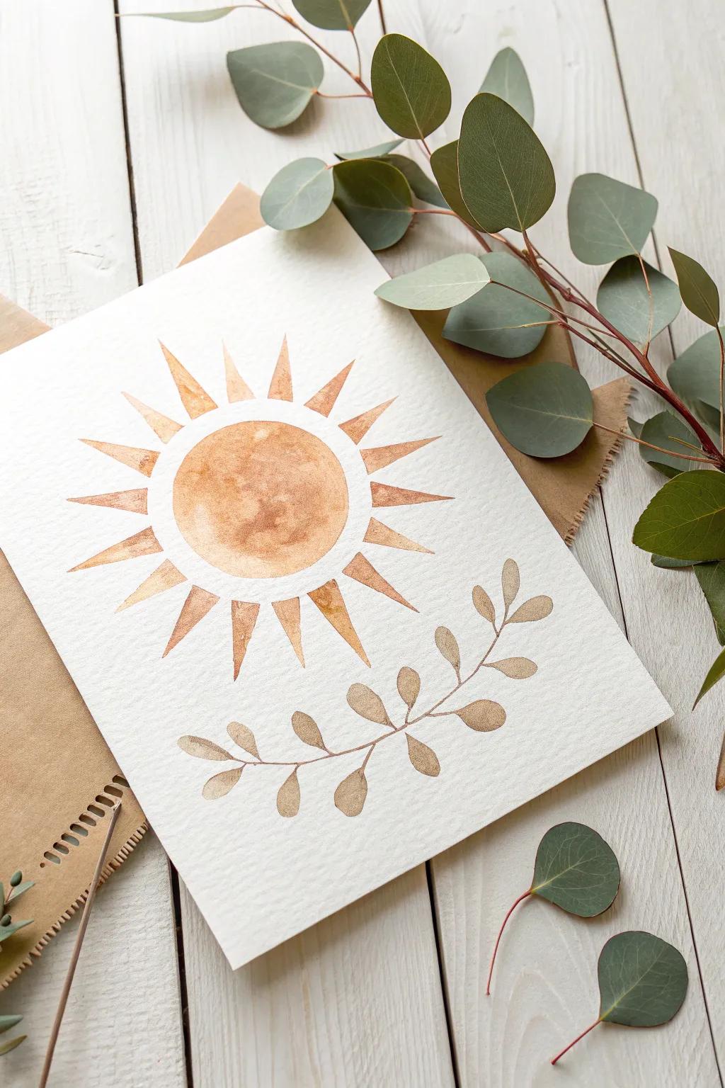 Embrace the beauty of negative space in your sun drawings for a fresh, airy feel.