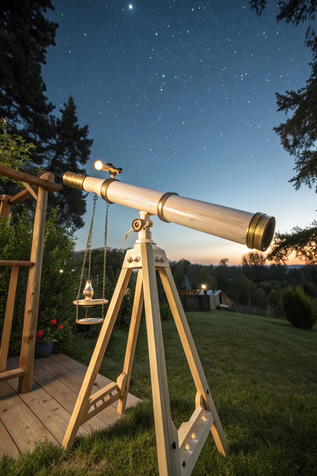 Unlock the universe with a touch of elegance: A telescope for stargazing adventures.