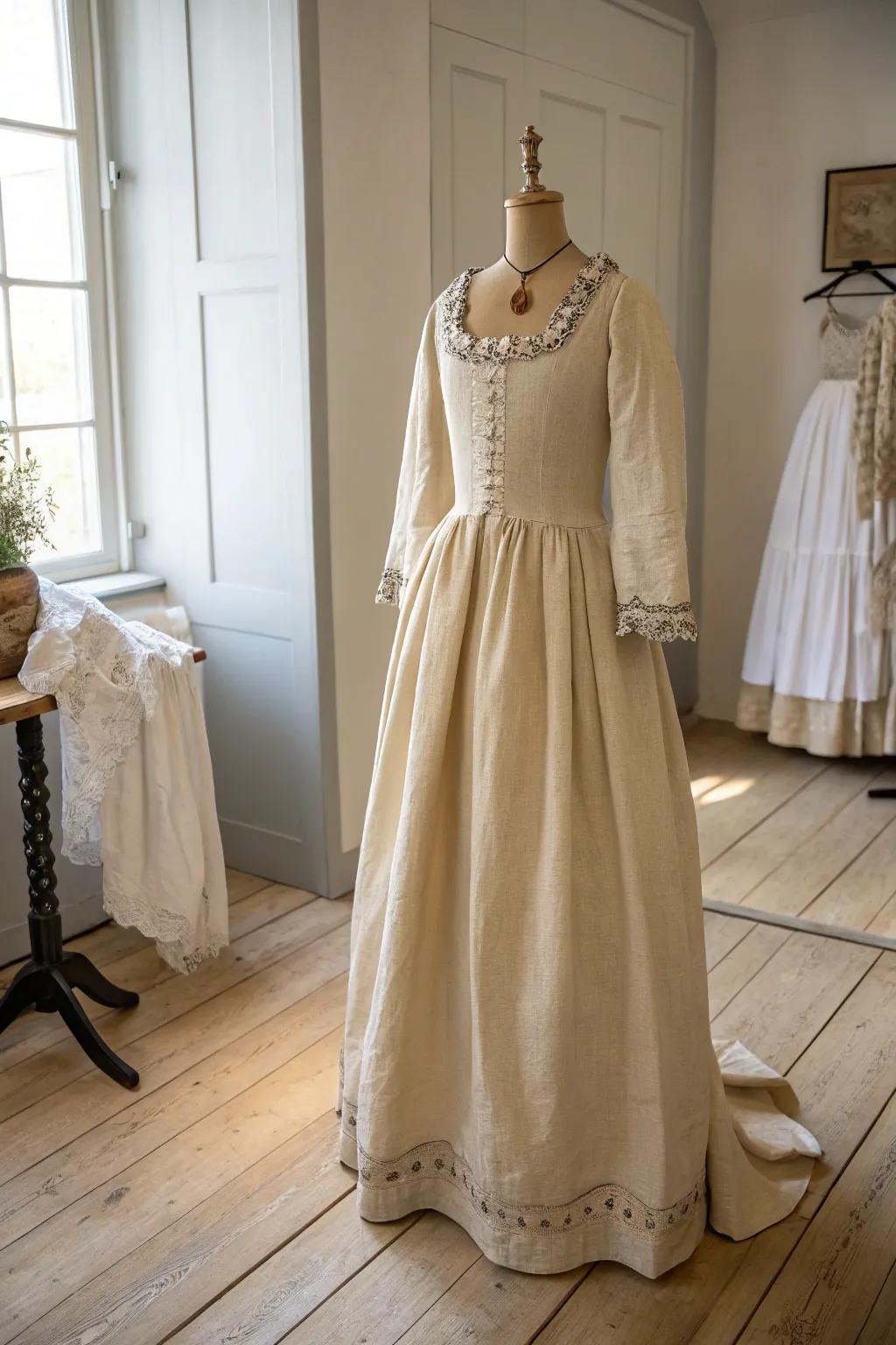 Step back in time with elegance: A Martha Washington costume that blends historical charm with minimalist beauty.