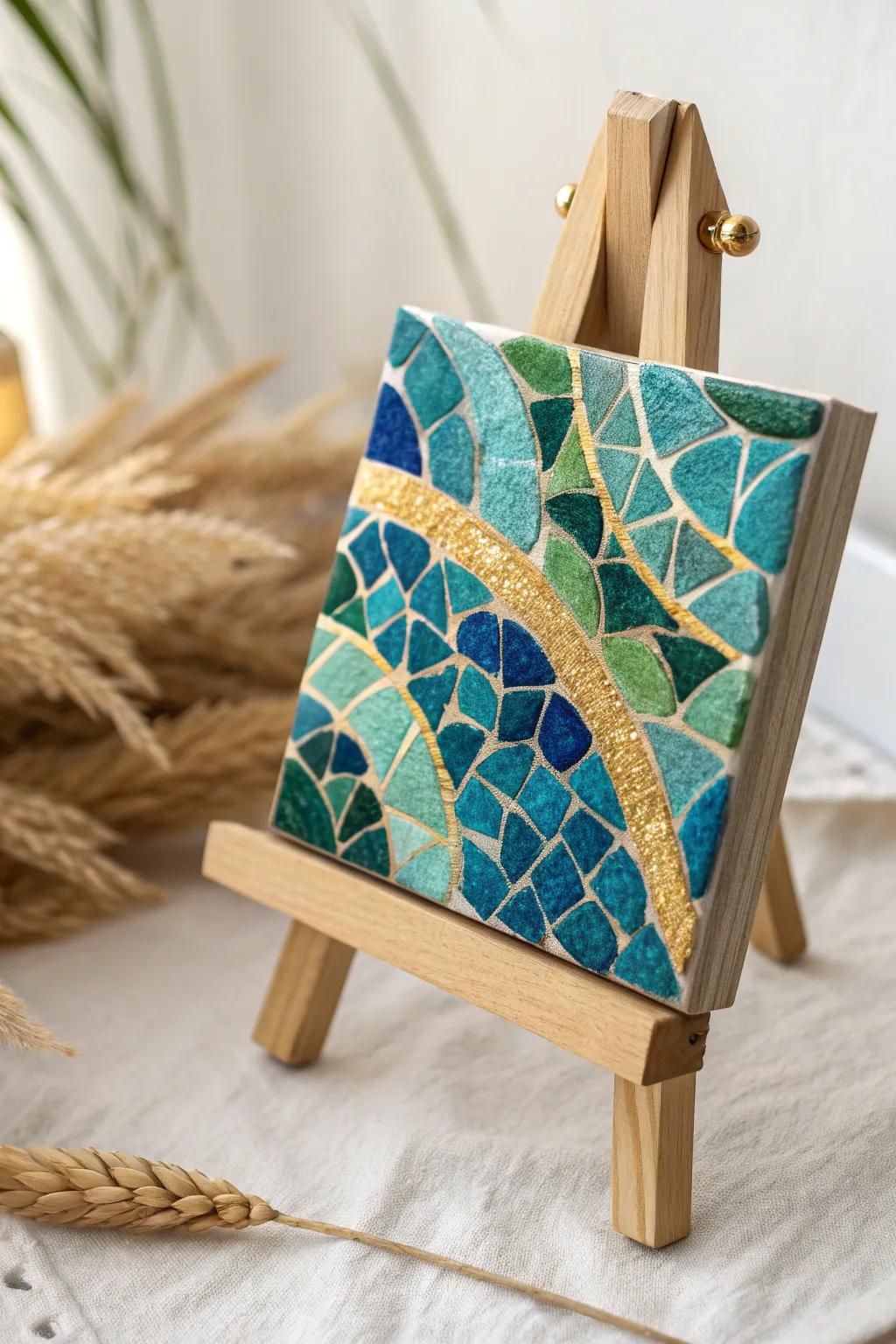 Unleash your creativity with mesmerizing mosaic patterns on canvas.