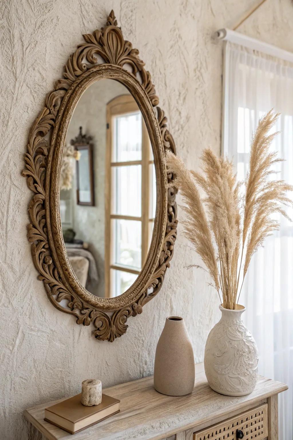 Capture the charm of simplicity with a thrifted treasure that brings light and elegance to any space. 🌿✨ #MinimalistBeauty #BohoChic