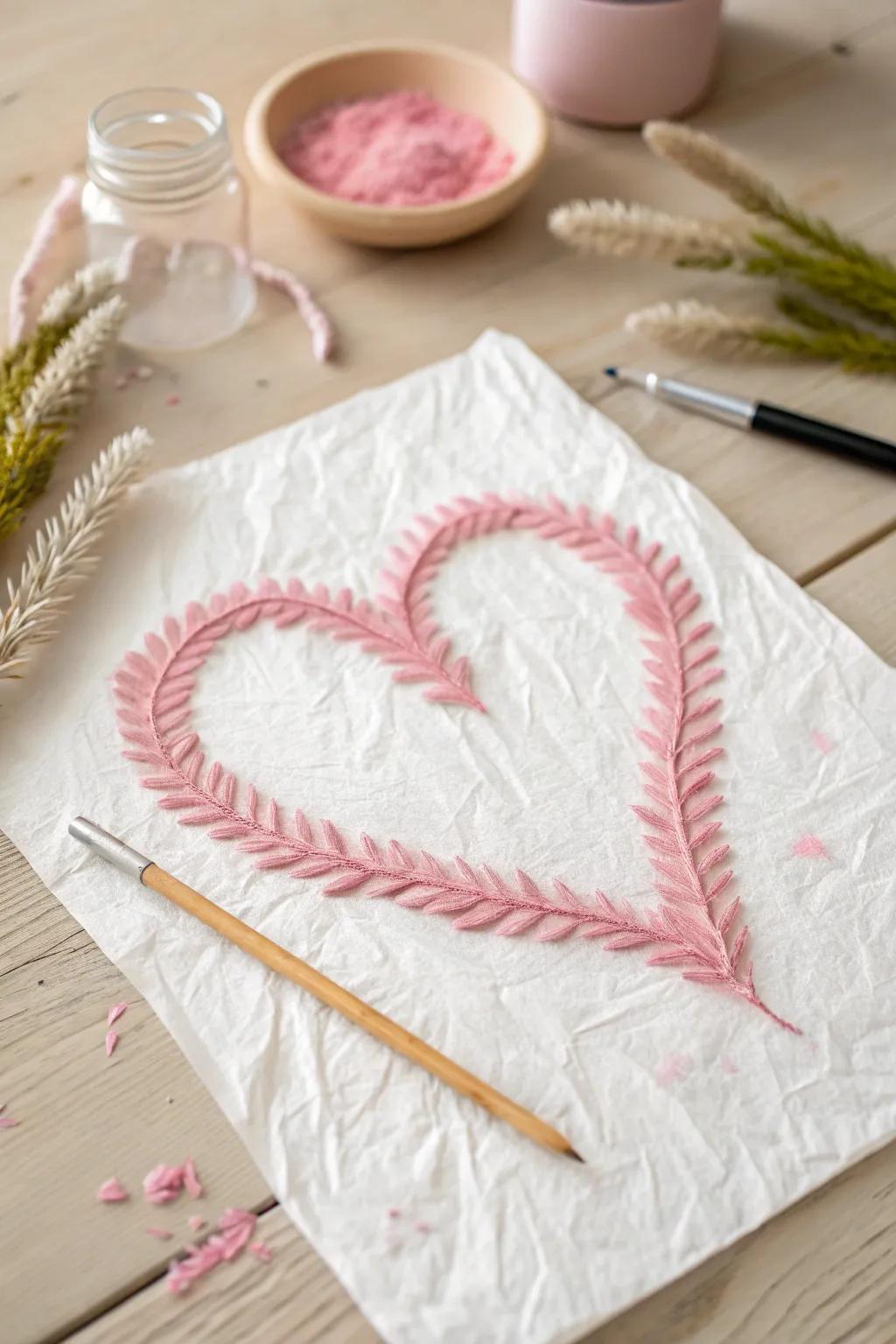 Craft simplicity with love: Pipe Cleaner Heart Painting for your little artist.