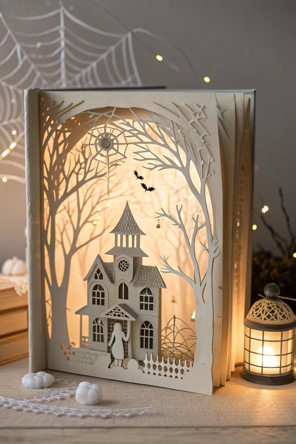 Delve into the eerie elegance of a haunted mansion tunnel book, where craftsmanship meets the supernatural.