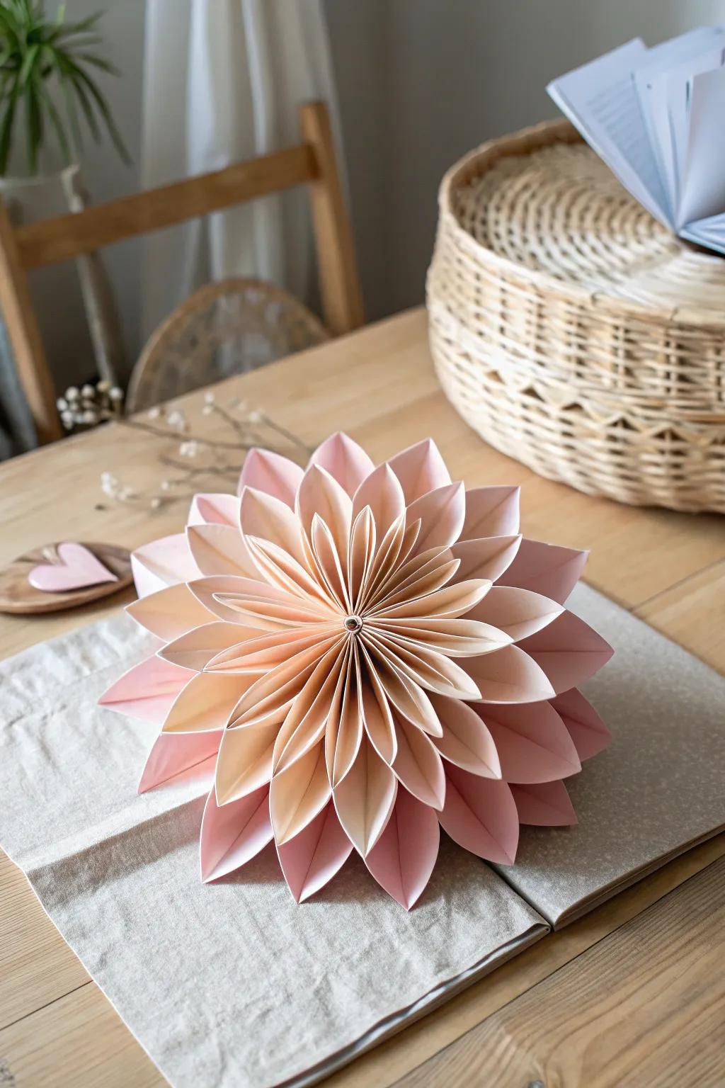 Transform your space with the timeless elegance of accordion paper flowers.