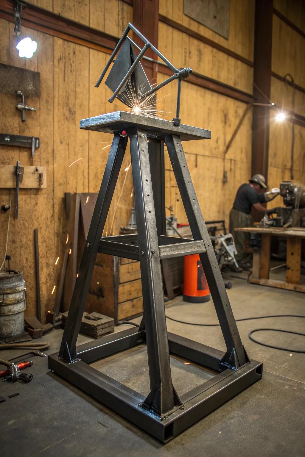 Craftsmanship at its finest: A heavy-duty welding stand built to withstand the toughest tasks.