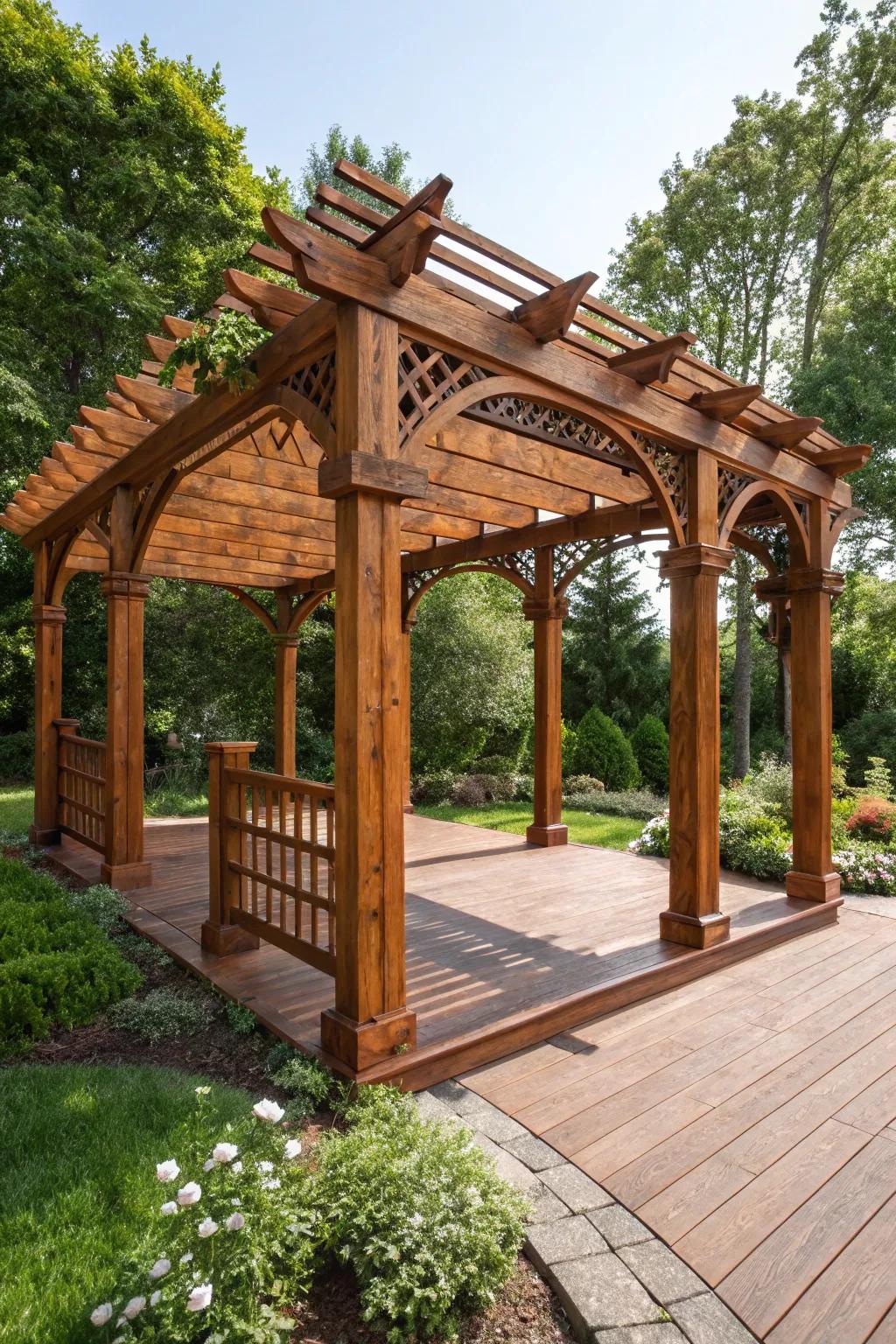 Embrace outdoor elegance with a handcrafted freestanding pergola, the perfect blend of beauty and functionality.