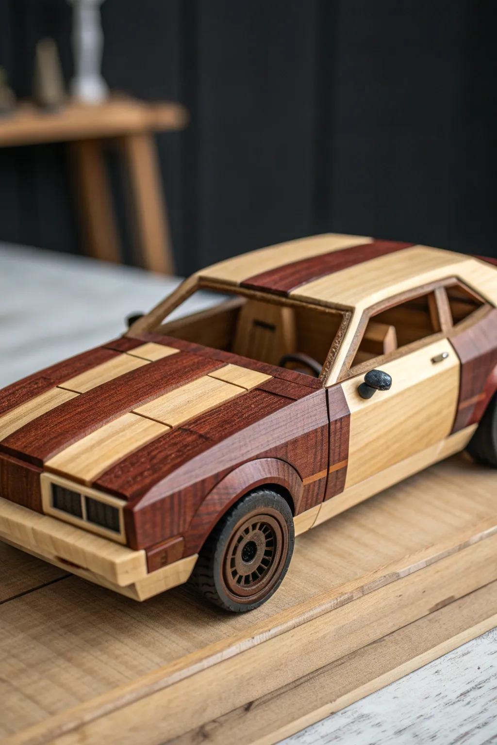 Multi-Wood Magic: A Testament to Craftsmanship in Wooden Car Design