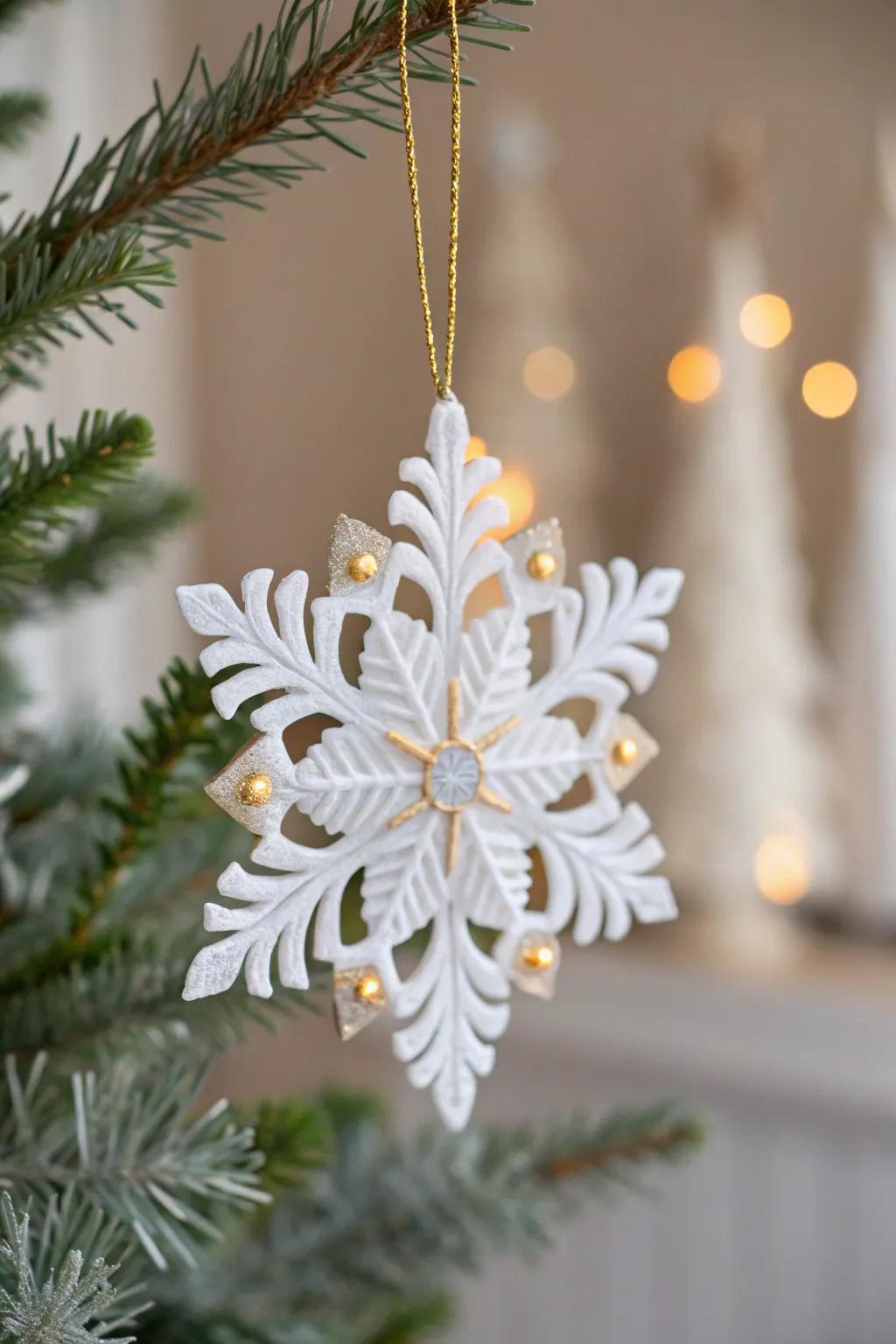 Transform holiday waste into winter wonder with this stunning handcrafted snowflake ornament.