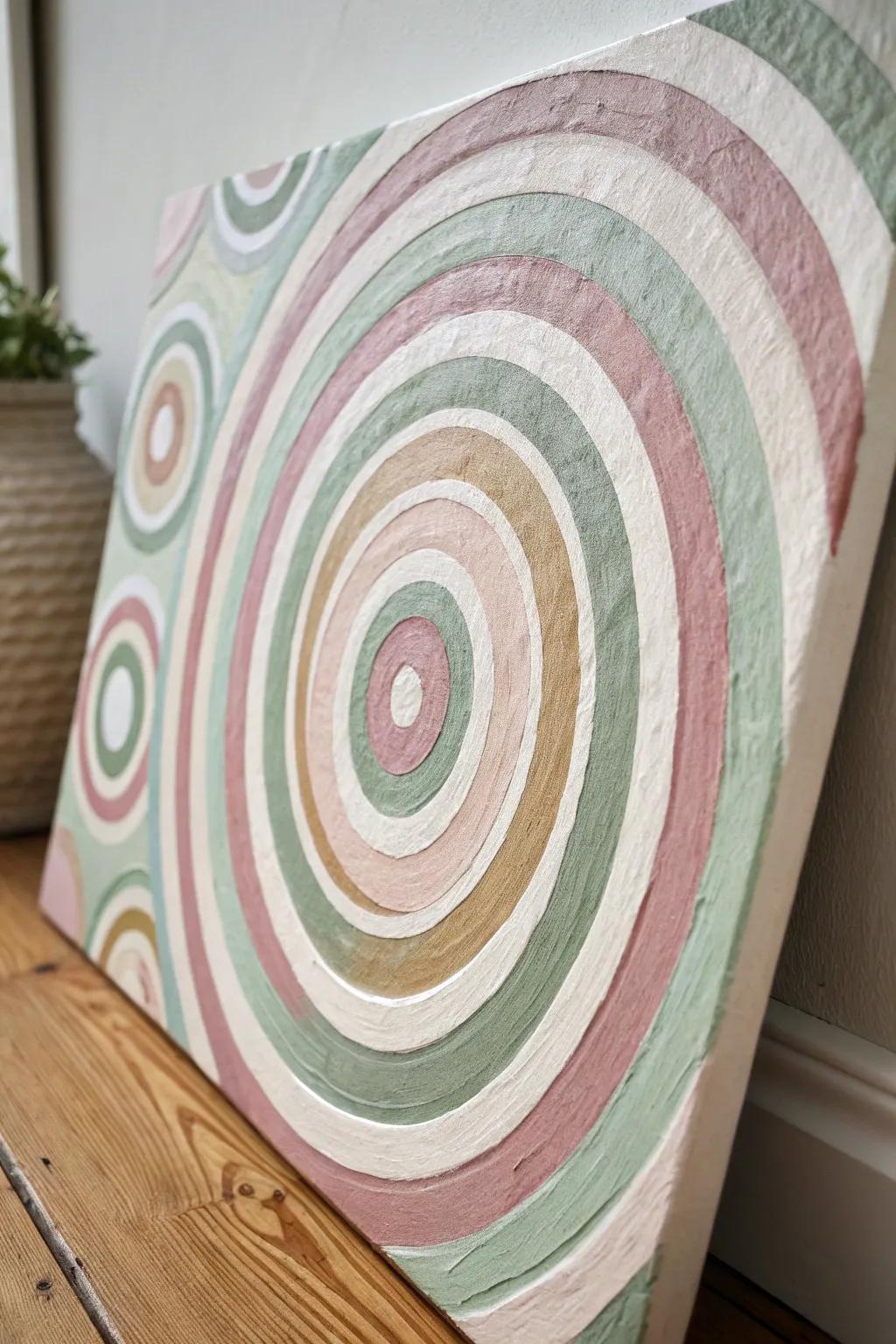 Get drawn into the serene beauty of an organic bullseye—where simplicity meets artistry. 🎨✨ #MinimalistArt #ScandiBoho