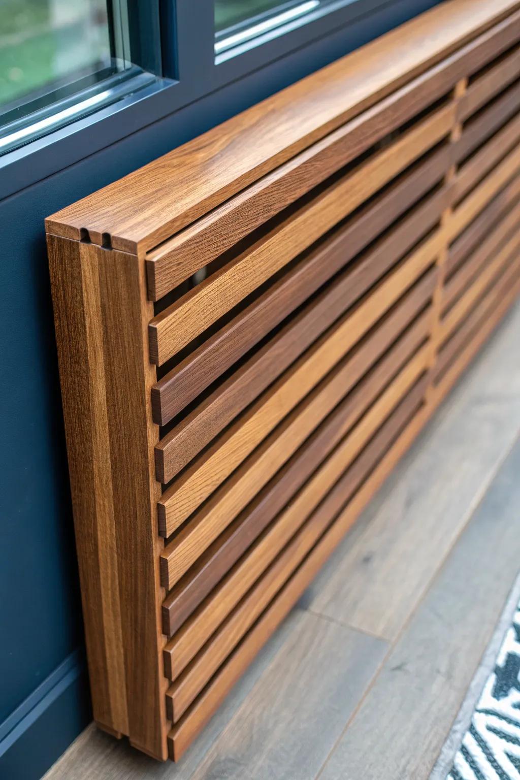 Elevate your space with the refined elegance of cedar wooden slats.