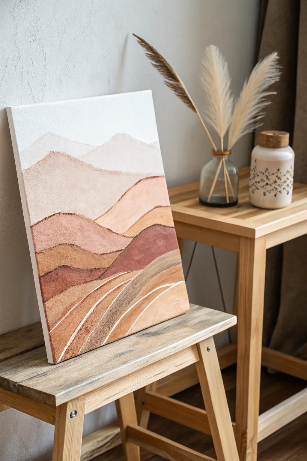 Discover the beauty of layered landscapes with finger painting – where simplicity meets depth.