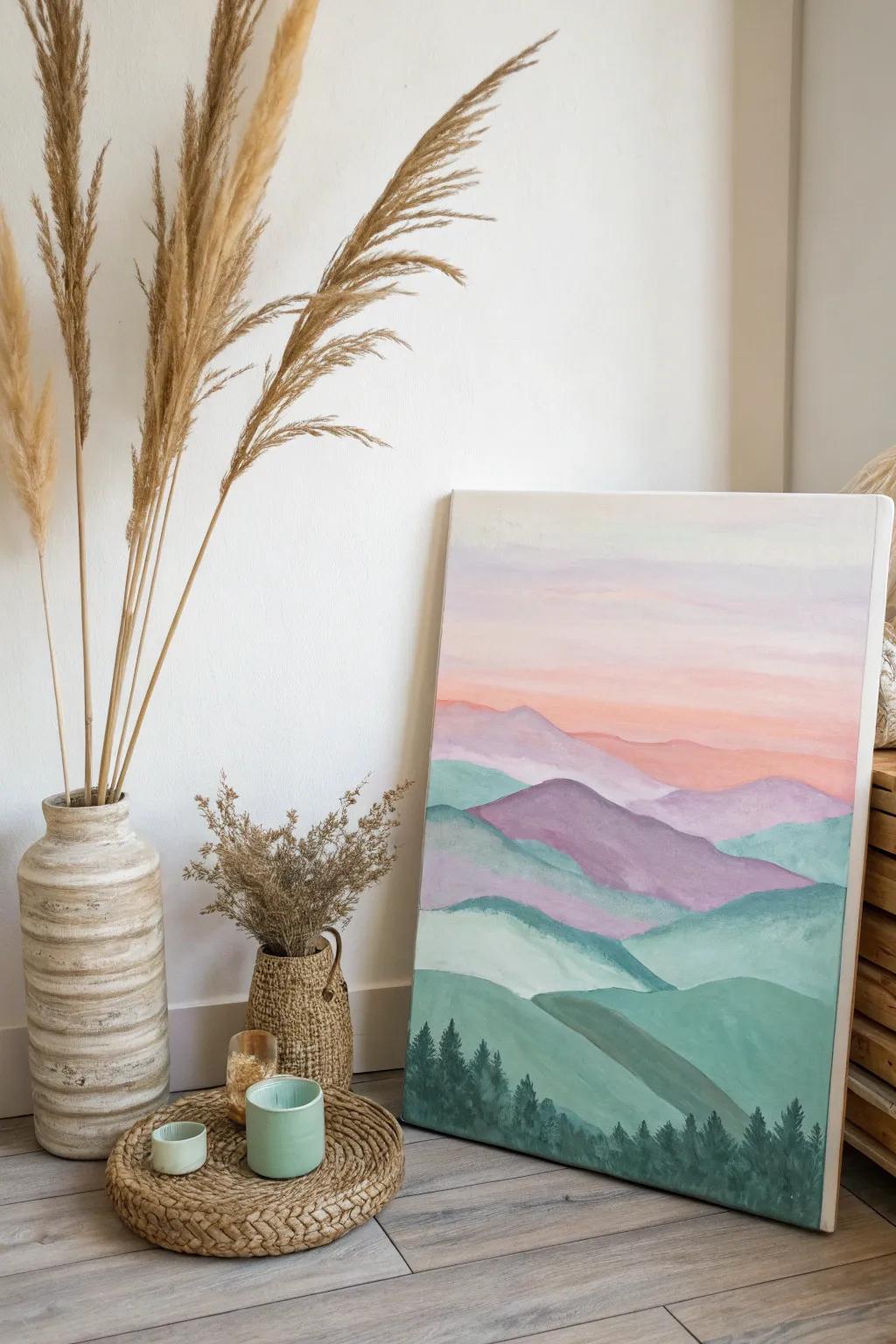 Embrace serenity with abstract landscapes that capture the essence of nature's hues.