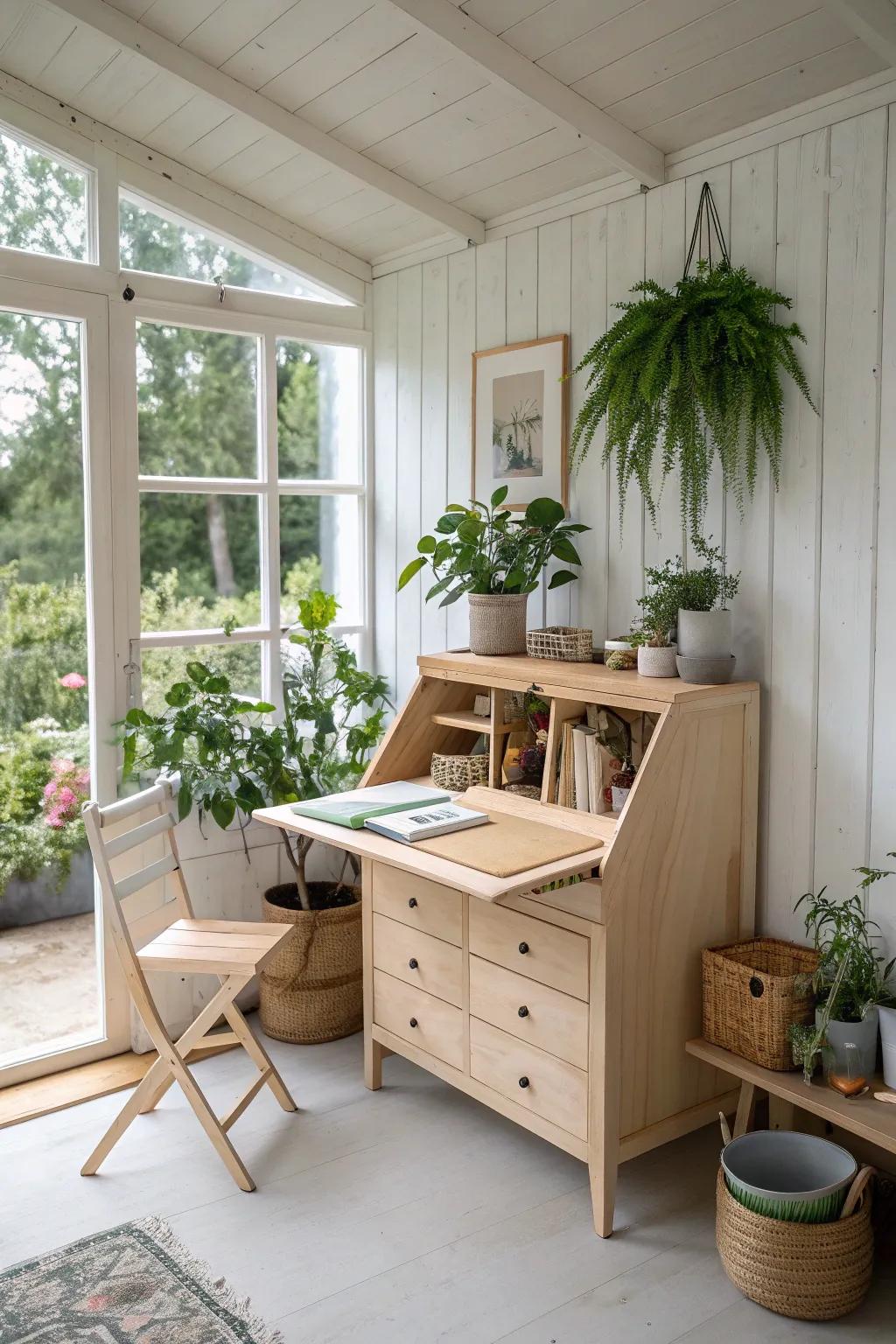 Transform your creative space with elegant convertible furniture that blends Scandinavian simplicity with Boho charm.