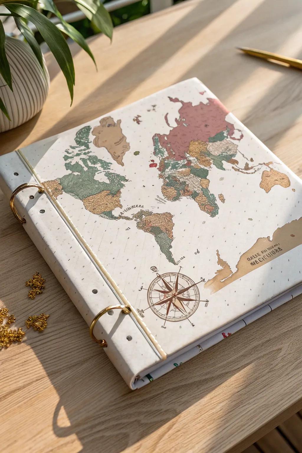 Embrace your wanderlust with this Scandinavian-inspired travel binder cover, perfect for organizing your next adventure!