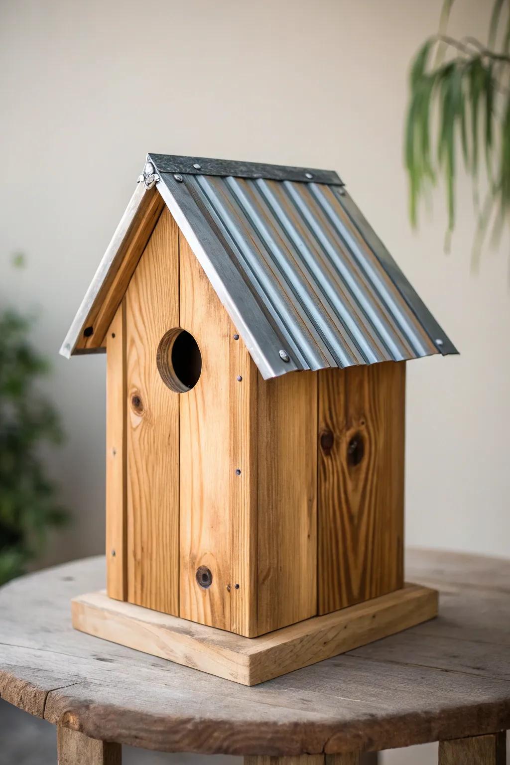 Elevate your garden with a birdhouse that merges rustic charm and modern design. 🌿✨