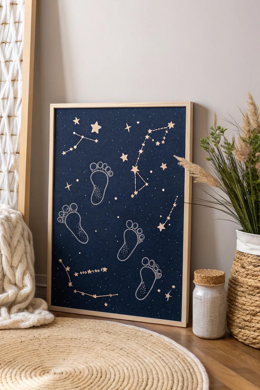 Capture the cosmos with your footprints and add a dreamy touch to any celebration. 🌌👣