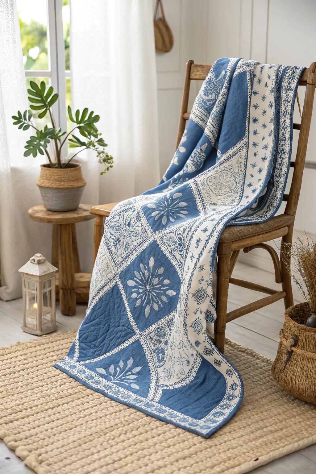Embrace nostalgia with these timeless blue and white quilt patterns, adding a touch of vintage charm to your space.