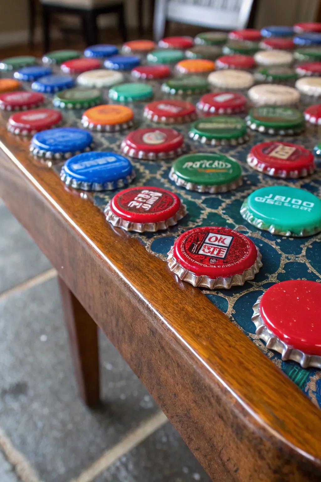 Experience the Art of Craftsmanship: Bottle Caps Suspended in Time.