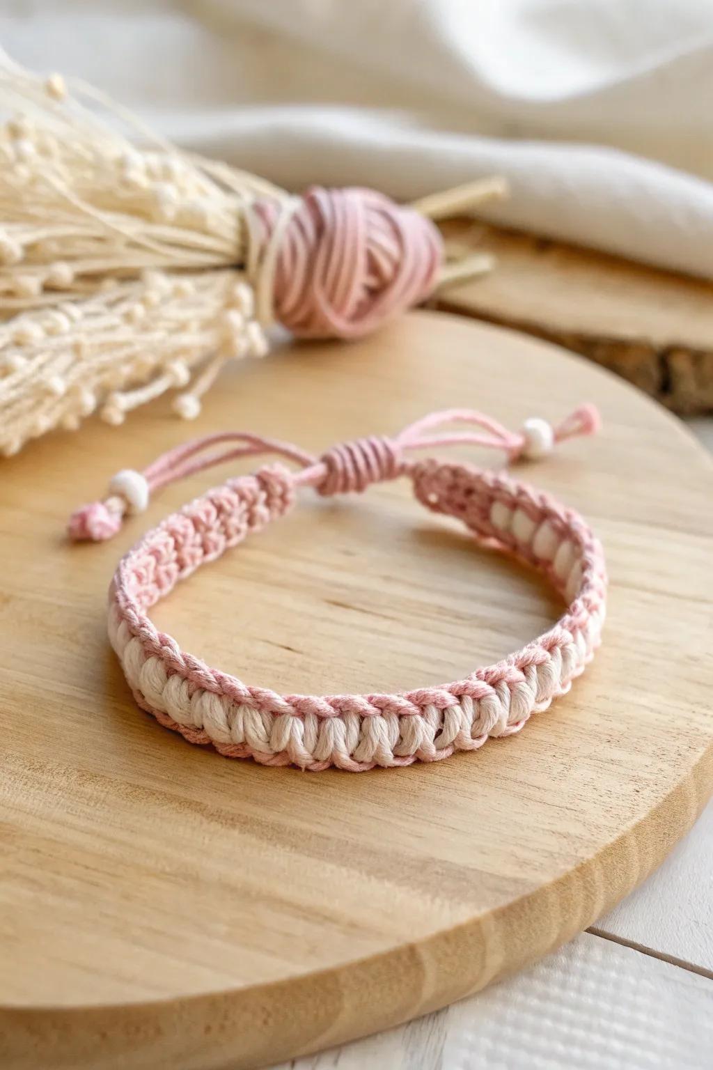 Craft elegance with simplicity: Macramé knot bracelets for little hands.