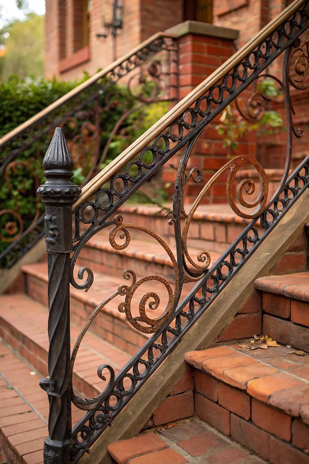 Elevate your garden with the timeless elegance of wrought iron railings.