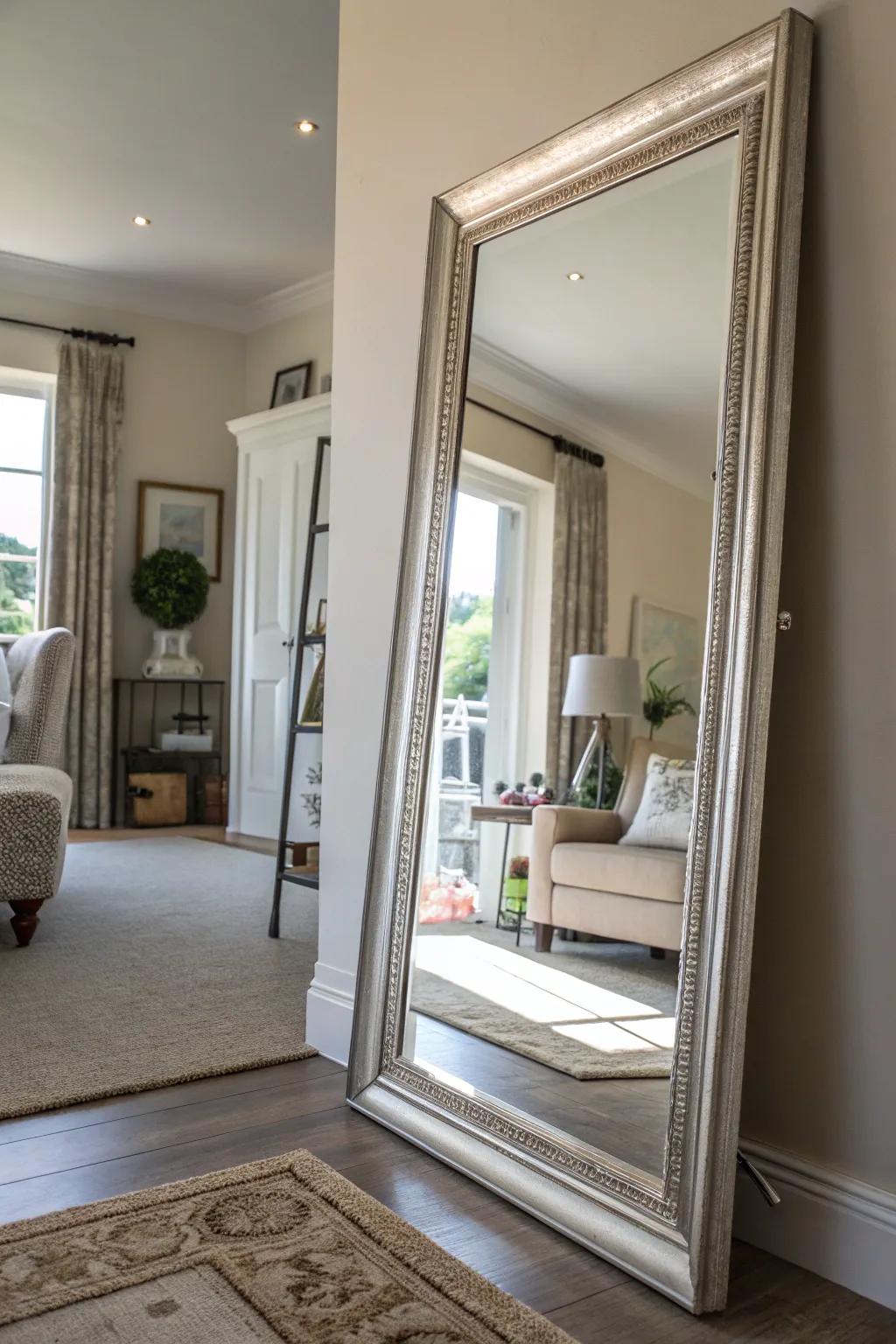 A room enhanced by reflective surfaces amplifying light.