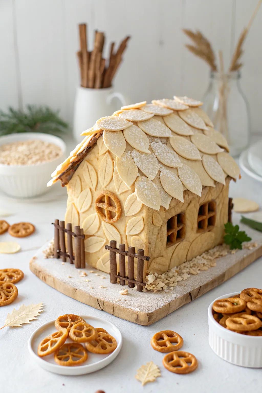 Step into a world of whimsy with this enchanting edible fairy house, where simplicity meets playful imagination.