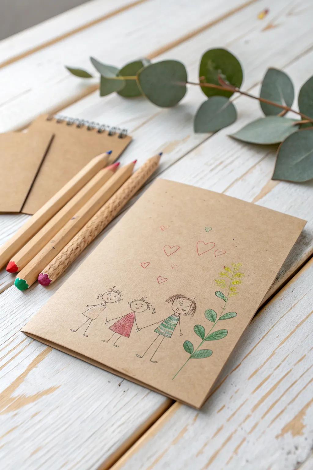 Unleash creativity with charming doodles on handcrafted cards. Perfect for capturing the joy of imagination!
