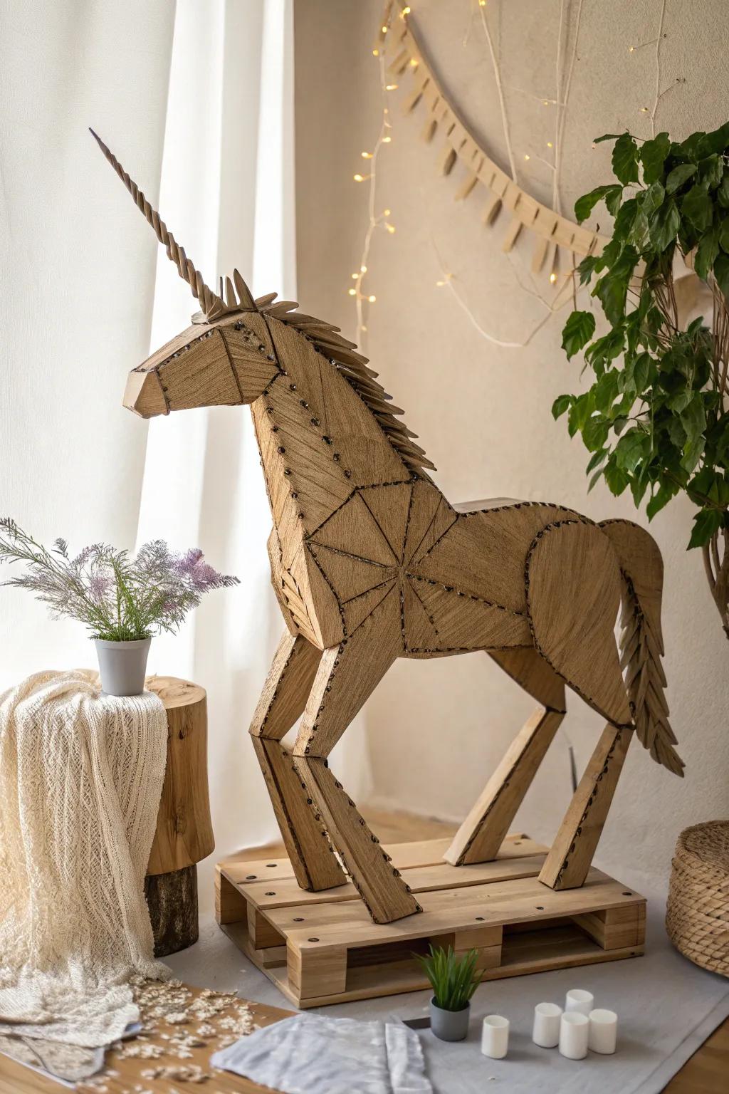 Unleash your creativity with enchanting cardboard unicorns that bring magic to any space.