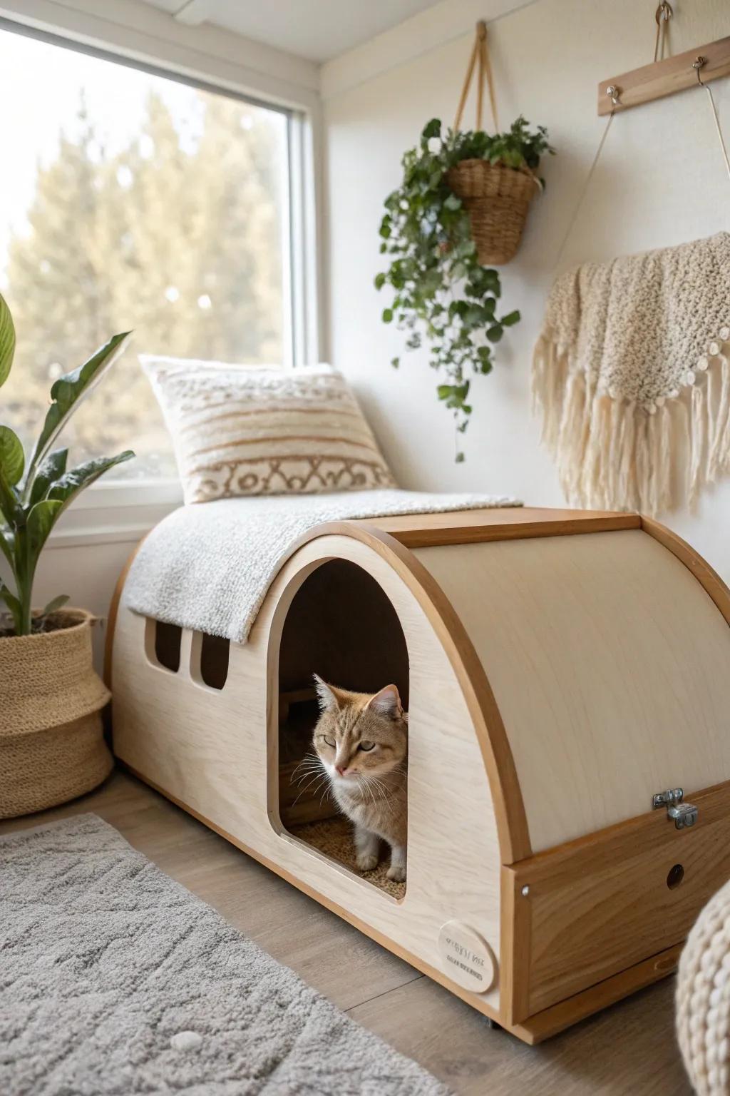 Transform your space with a stylish camper topper cat house, where simplicity meets serene elegance.