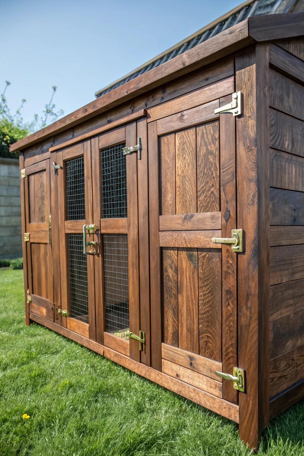 Elevate your coop game with a stunning double door design—where craftsmanship meets functionality.