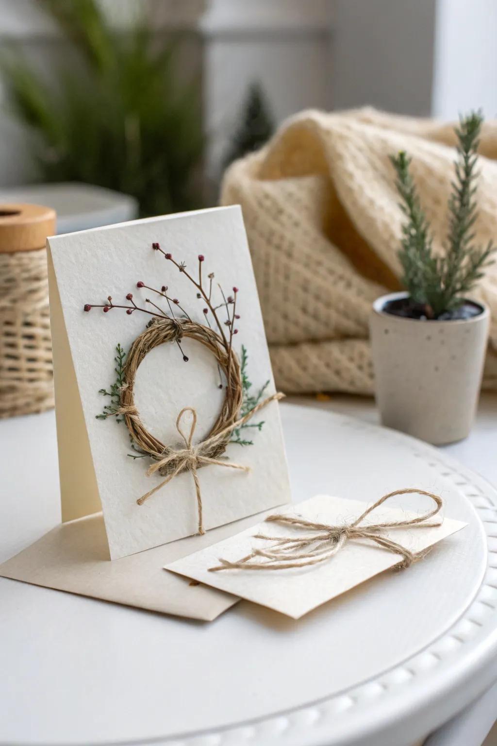 Embrace the beauty of nature with a touch of rustic elegance in your holiday cards. 🌿✨ #ScandinavianChristmas #DIYCardMaking