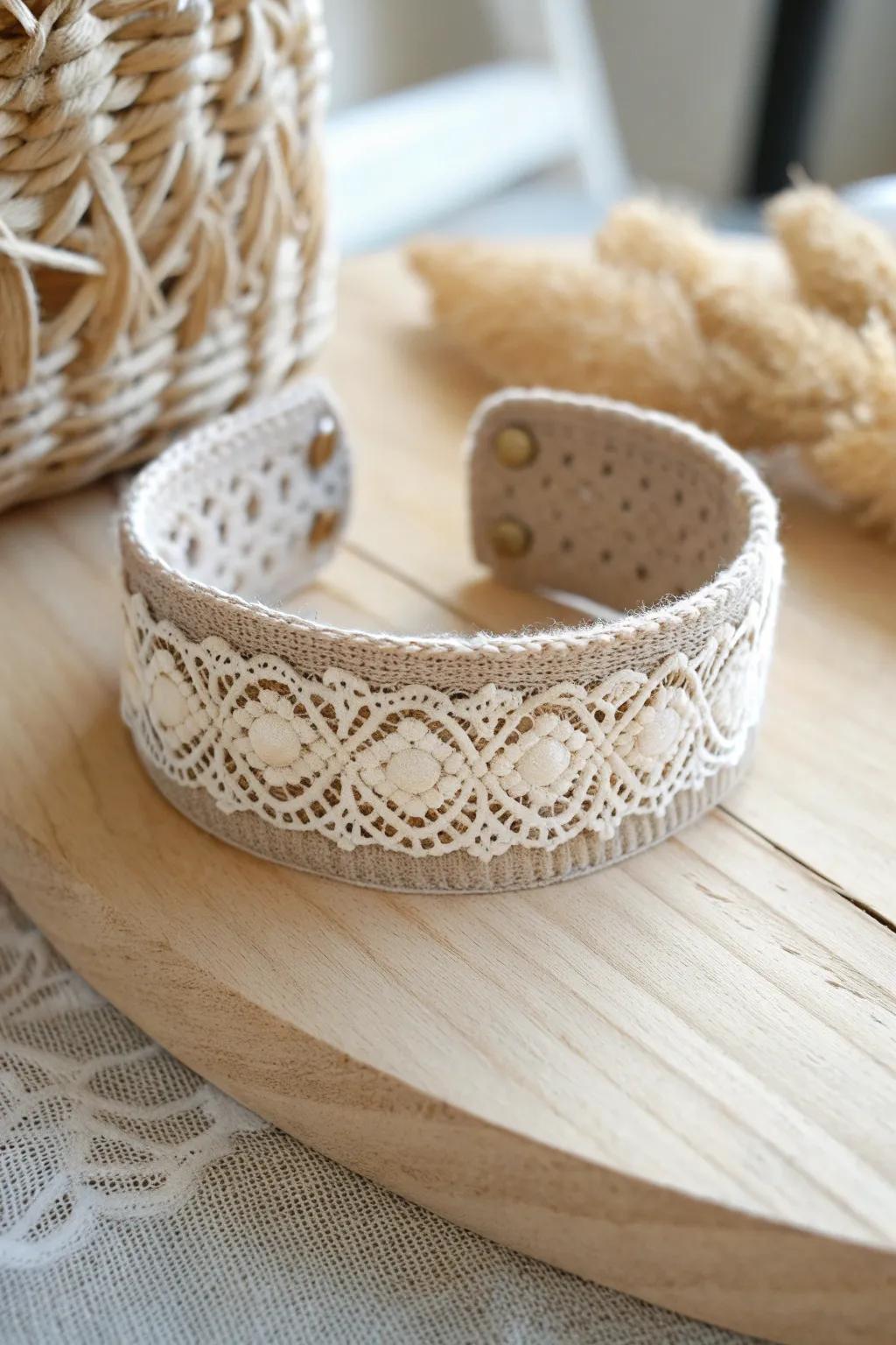 Embrace vintage elegance with this handcrafted lace and fabric bracelet—where simplicity meets timeless charm.