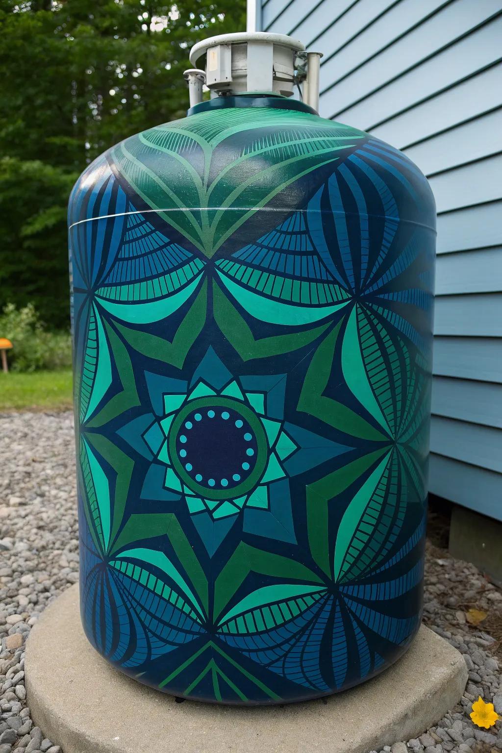 Disappear into design: An optical illusion propane tank that blends art with reality.