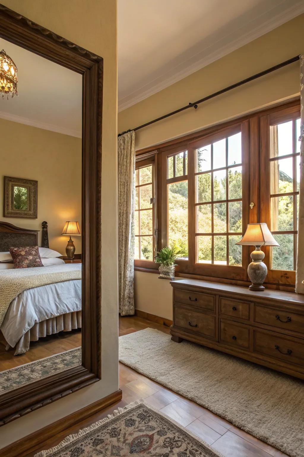 Mirrors enhance space and light.