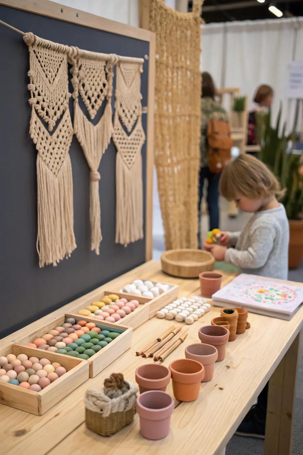 Inspire creativity and exploration with an interactive craft corner that delights both kids and parents at your next fair.