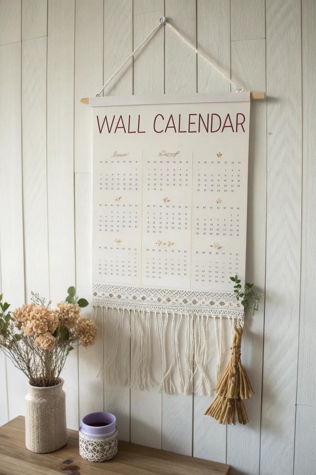 Organize your year with elegance: A beautifully crafted family wall calendar that keeps cherished memories close.
