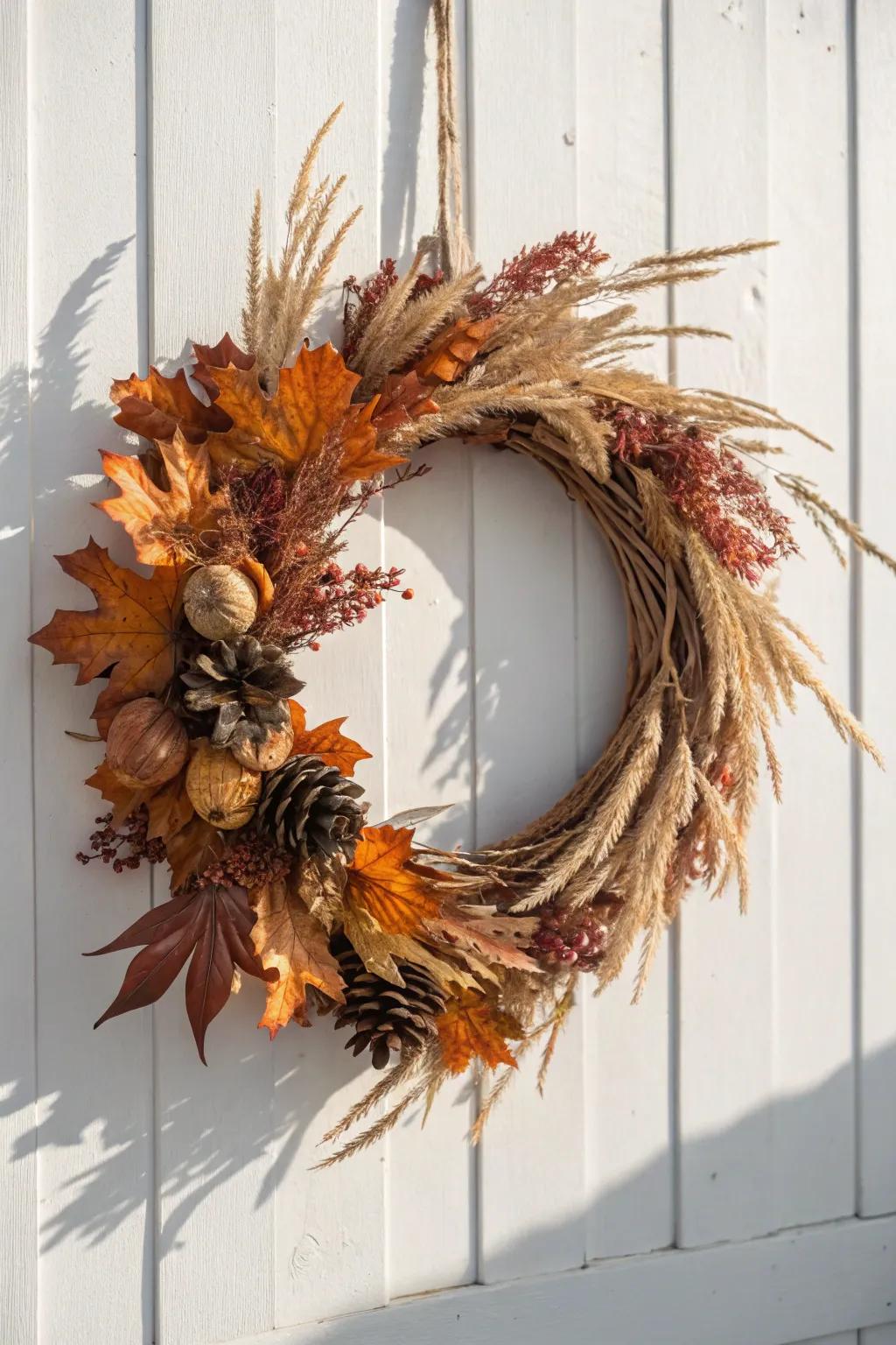 Celebrate the season with nature's artistry. 🌿✨ #SeasonalWreath #ScandiBohoStyle