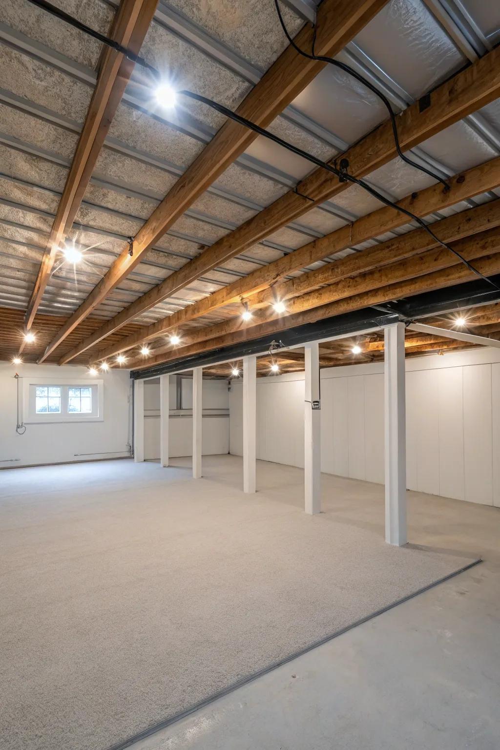 Opt for a modern look with recessed lighting.