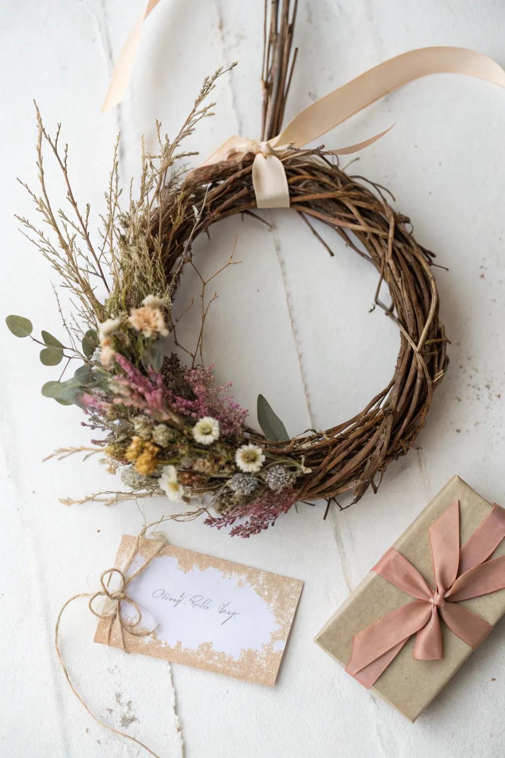 Embrace the art of gifting with a beautifully crafted gift card wreath.