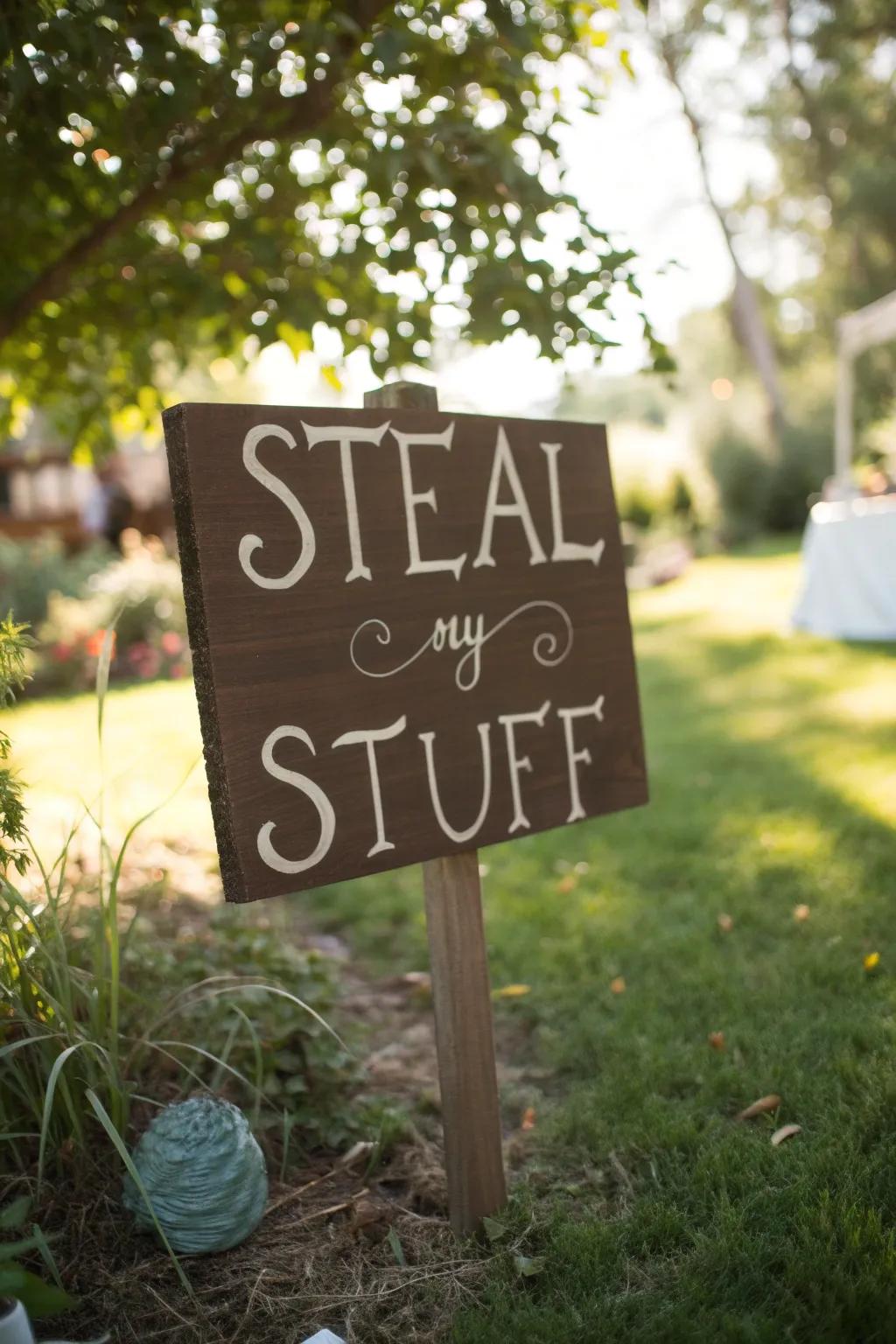 Catch their eye and their heart with a clever sign. #YardSaleChic