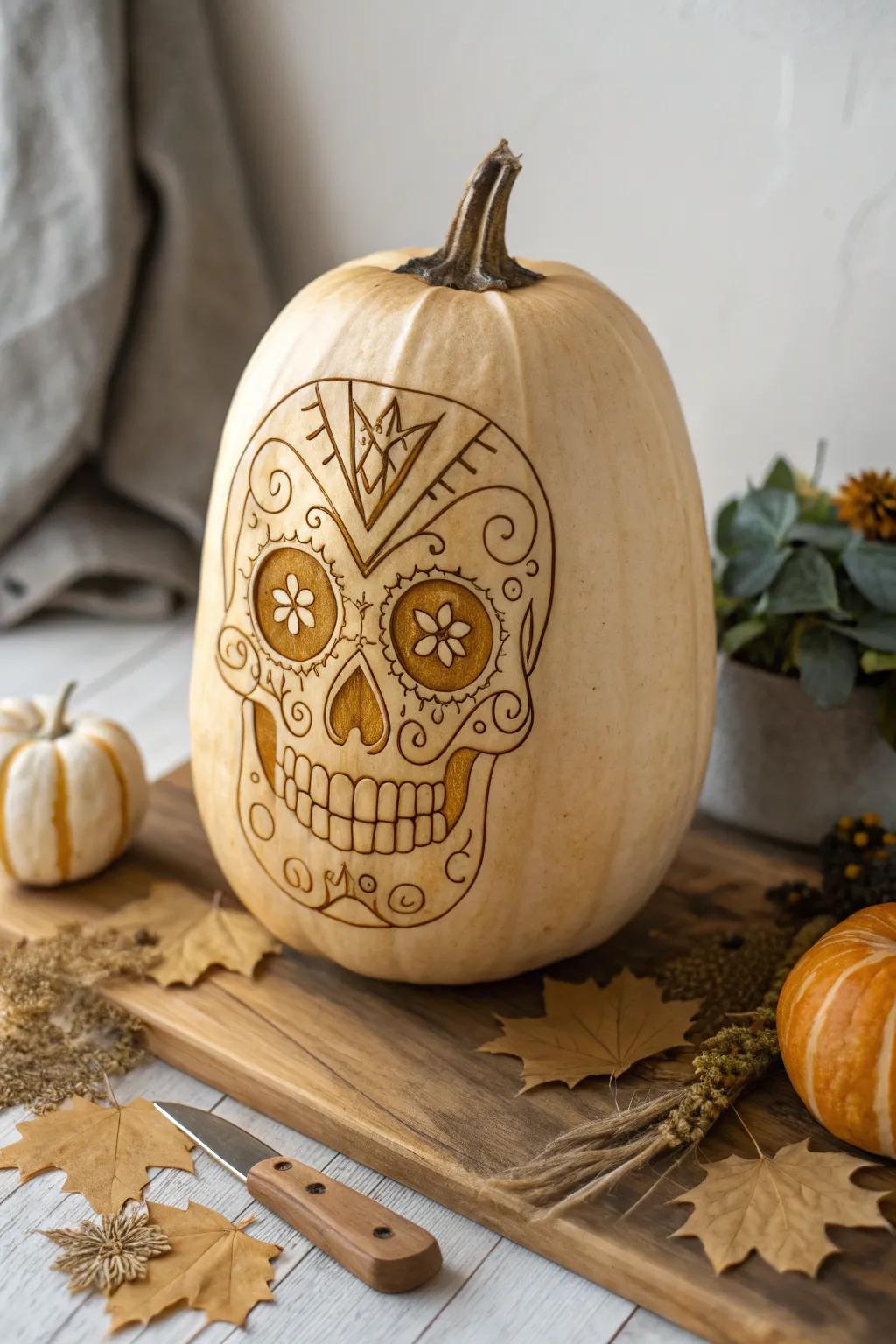 Spooky elegance meets minimalist charm with these Gourd Skulls. 🎃✨