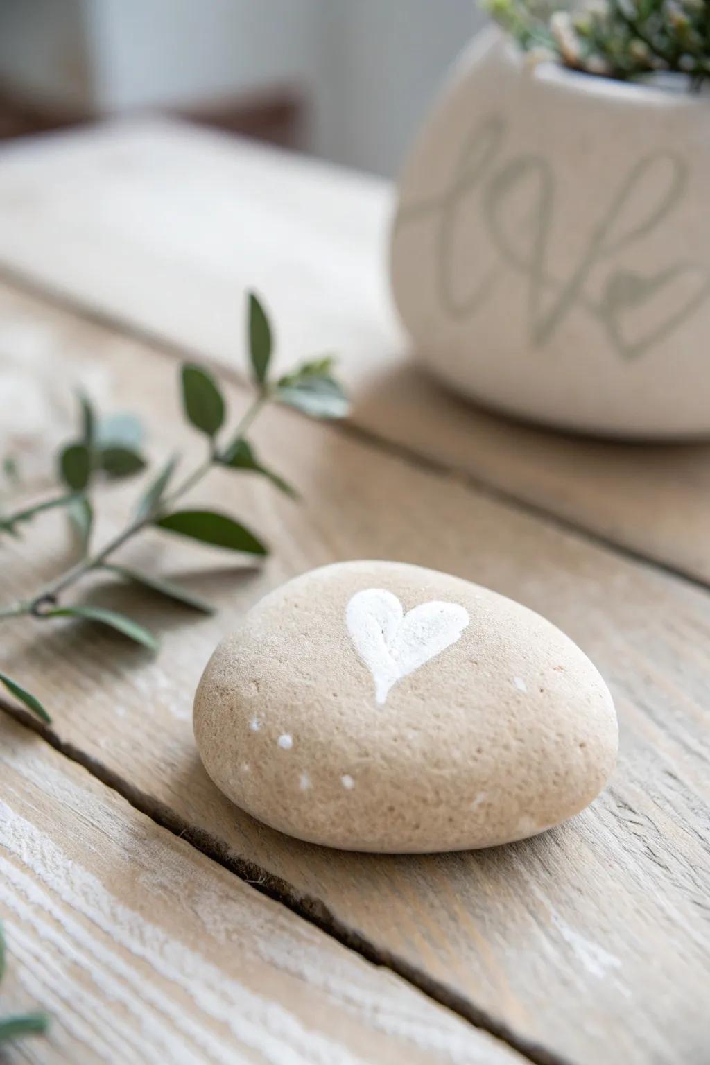Embrace simplicity with this minimalist kindness rock. A little heart, a lot of love.