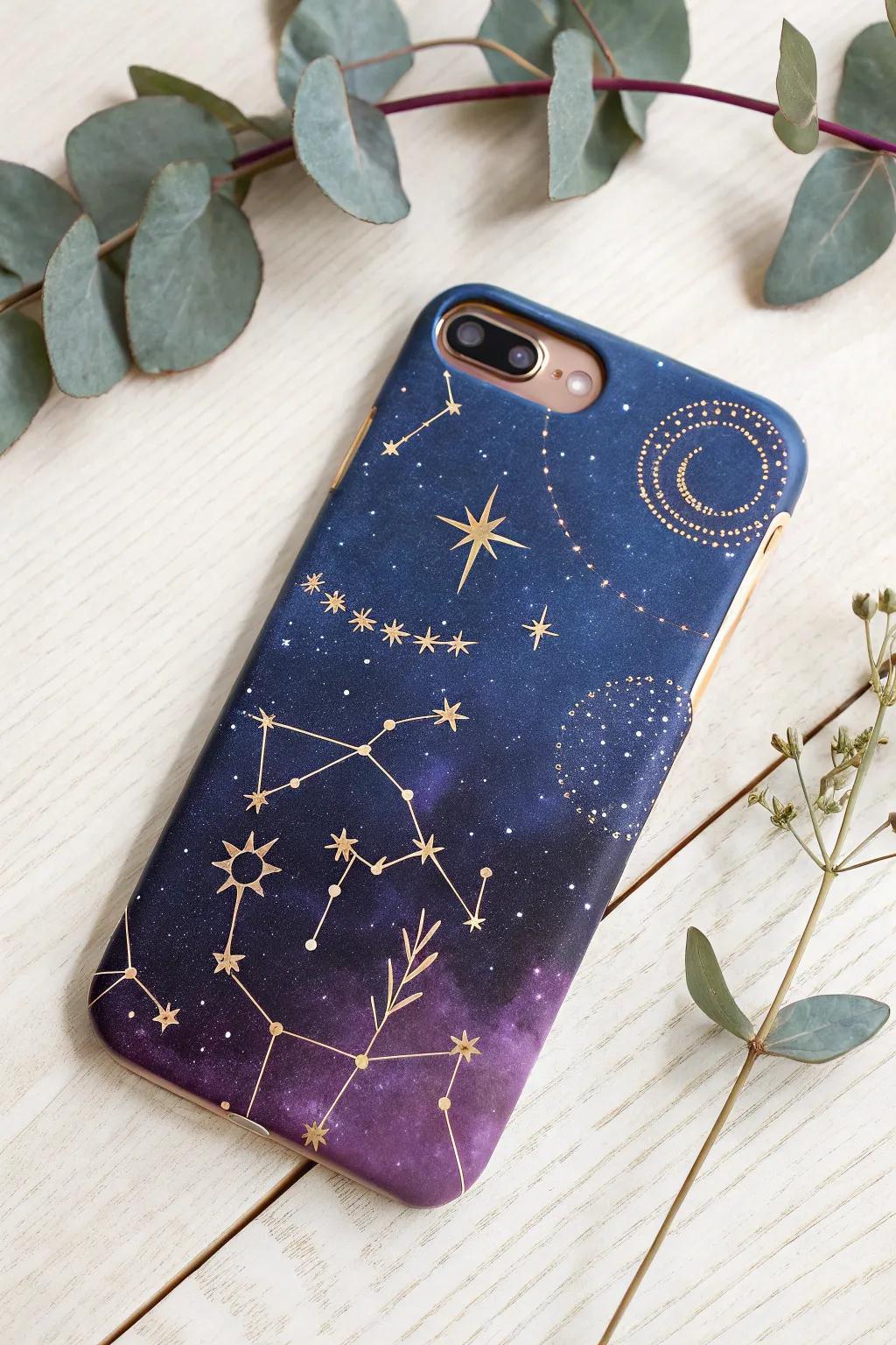 Explore the universe in your hand with this enchanting celestial phone case, where craftsmanship meets the wonders of the cosmos.