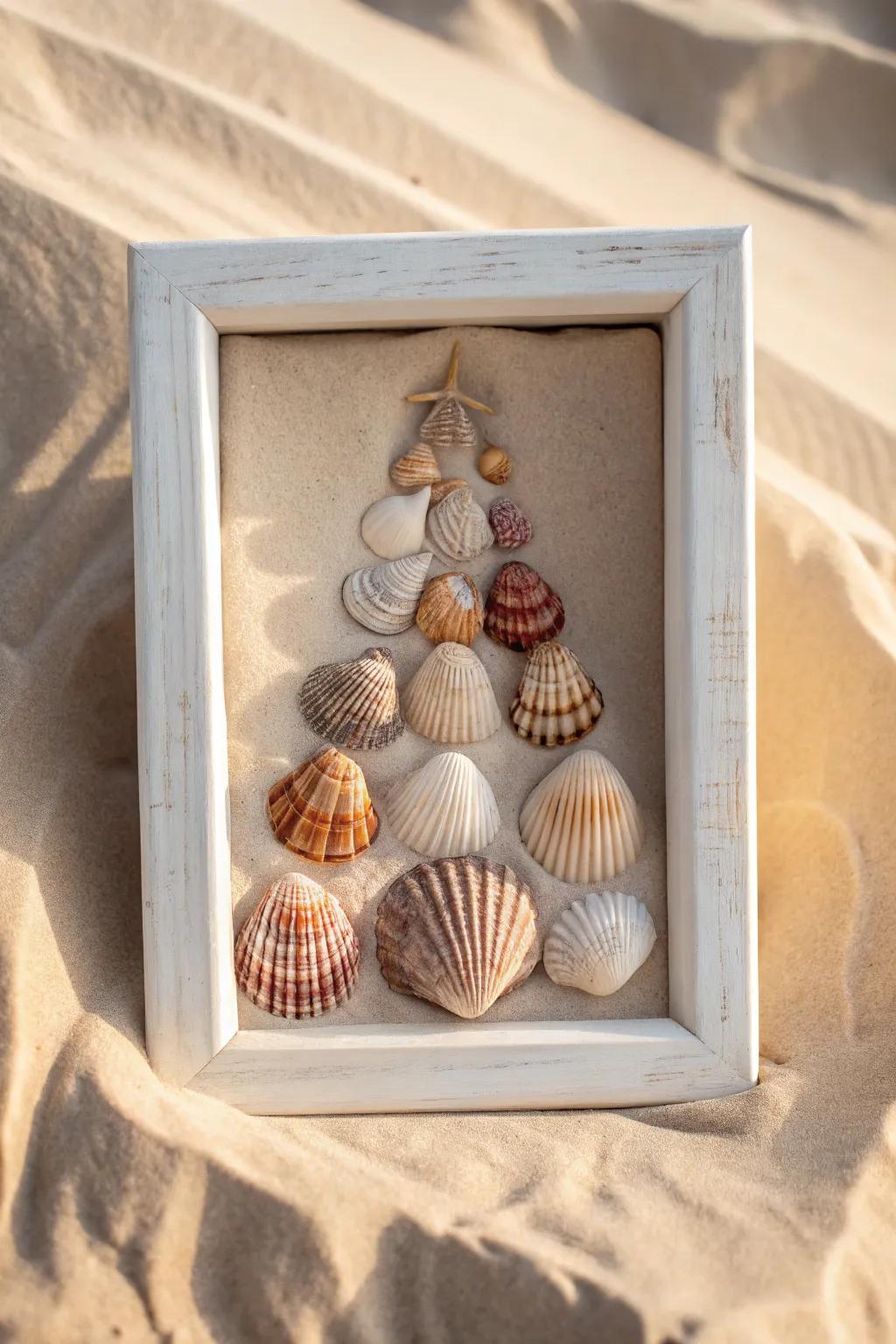Discover the serene beauty of layered shell art—where simplicity meets the sea.