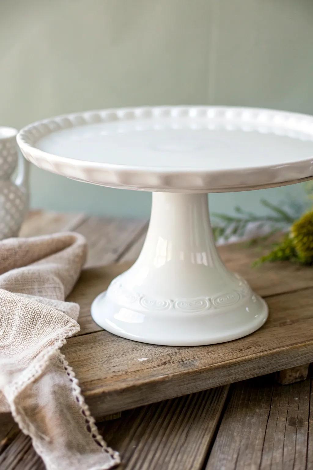 Elevate your table with a timeless DIY milk glass cake stand.