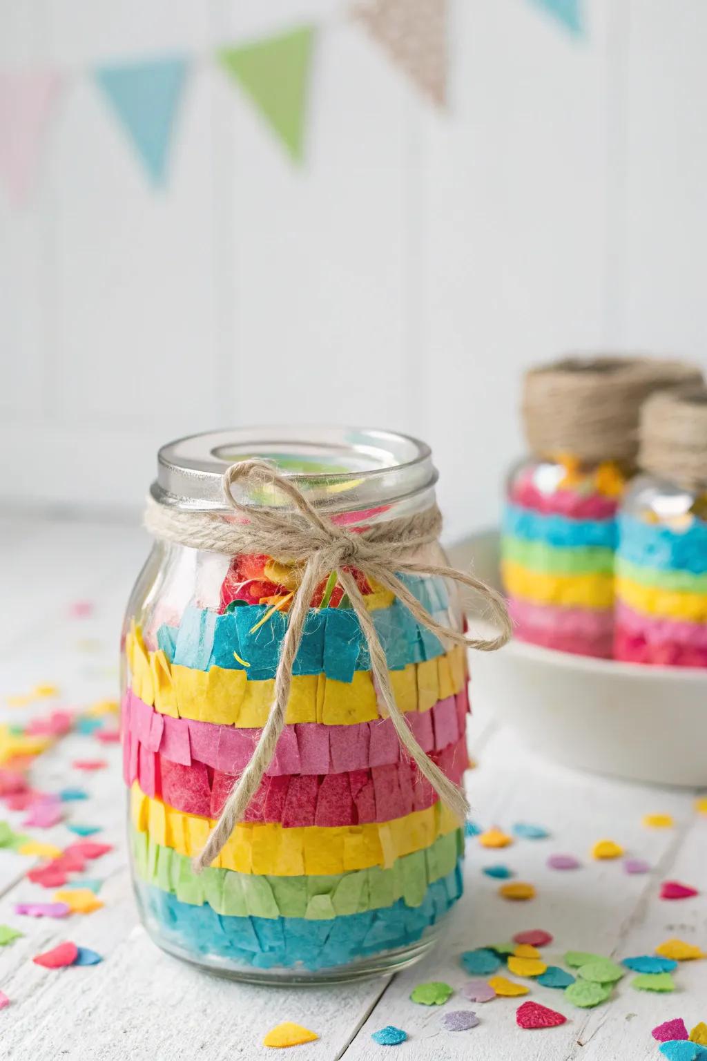 Add a splash of color to your celebrations with this DIY fiesta-inspired candy jar!