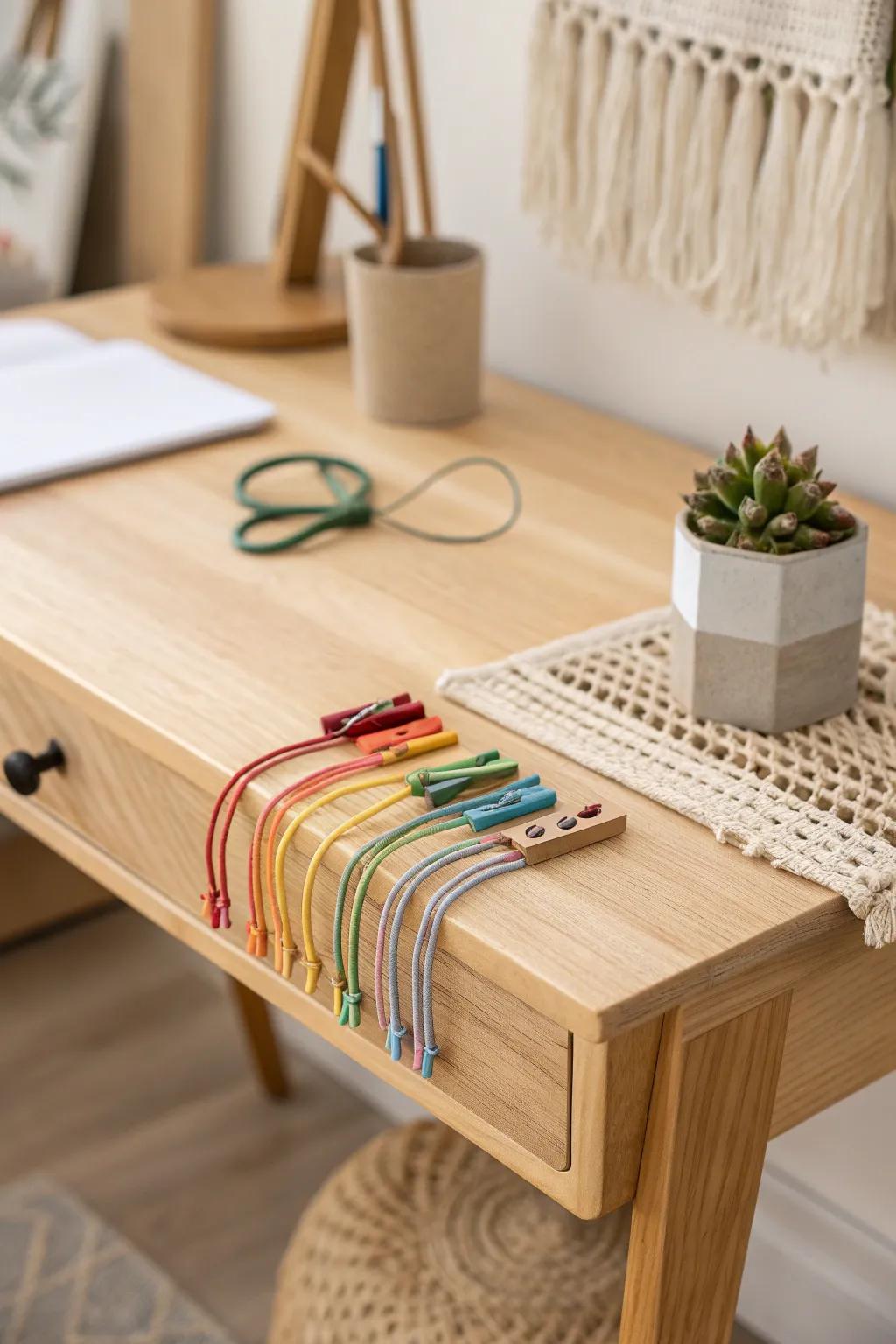 Add a splash of color and personality to your workspace with these chic cable clips!